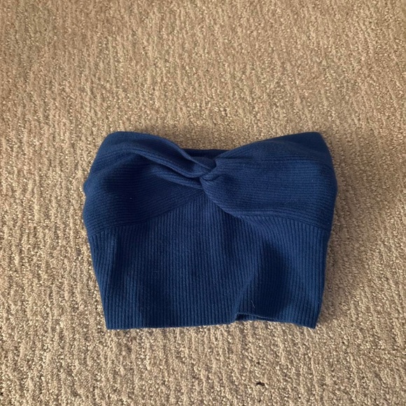 Princess Polly Tops - Princess Polly Deep Blue Knotted Crop Top